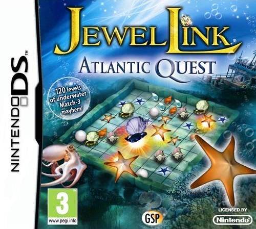 Jewel Link Altantic Quest box art for Nintendo DS